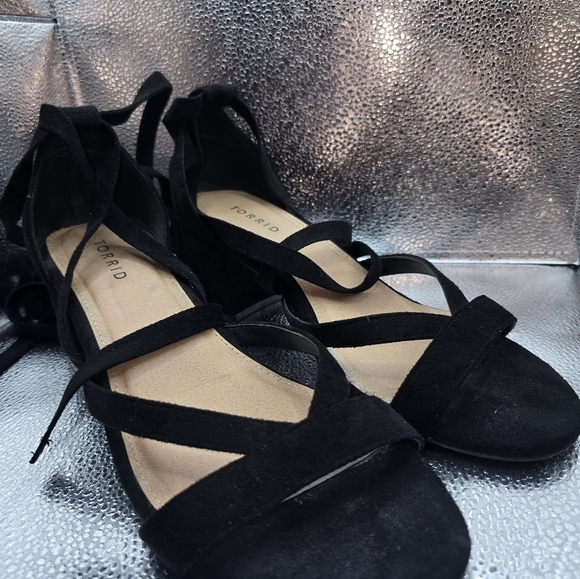 Torrid Ankle wrap block heel sandals size 10 wide foot. - Picture 3 of 13